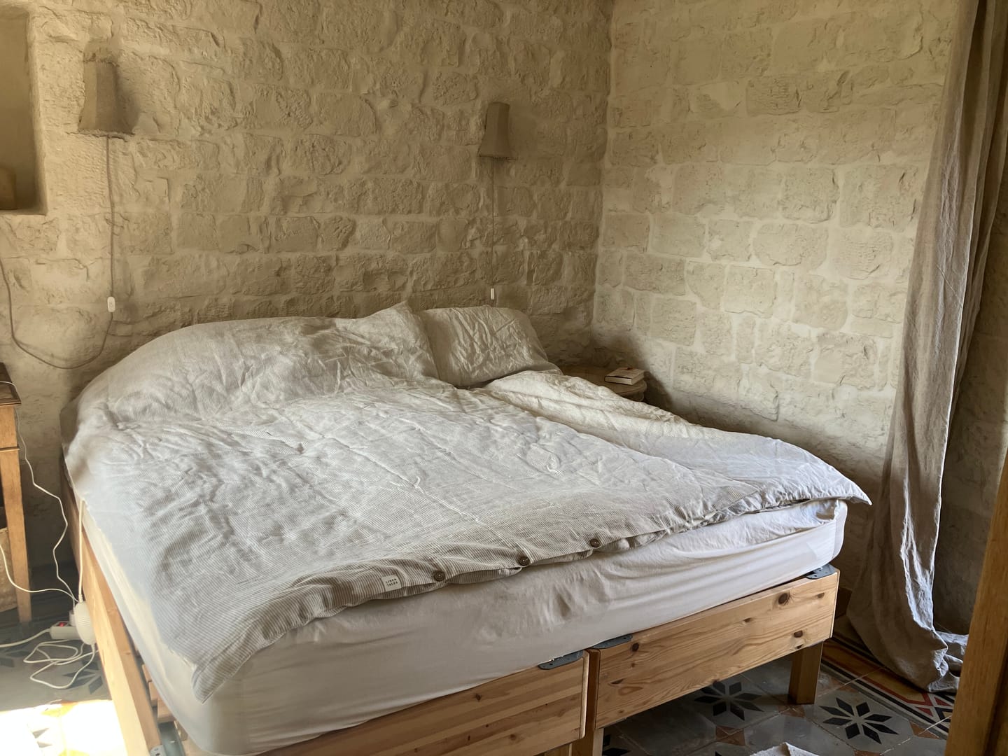 Customer photo review of Natural Stripes Linen Duvet Cover Set