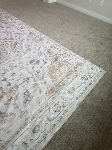 Customer photo review of Ember Washable Area Rug - Beige
