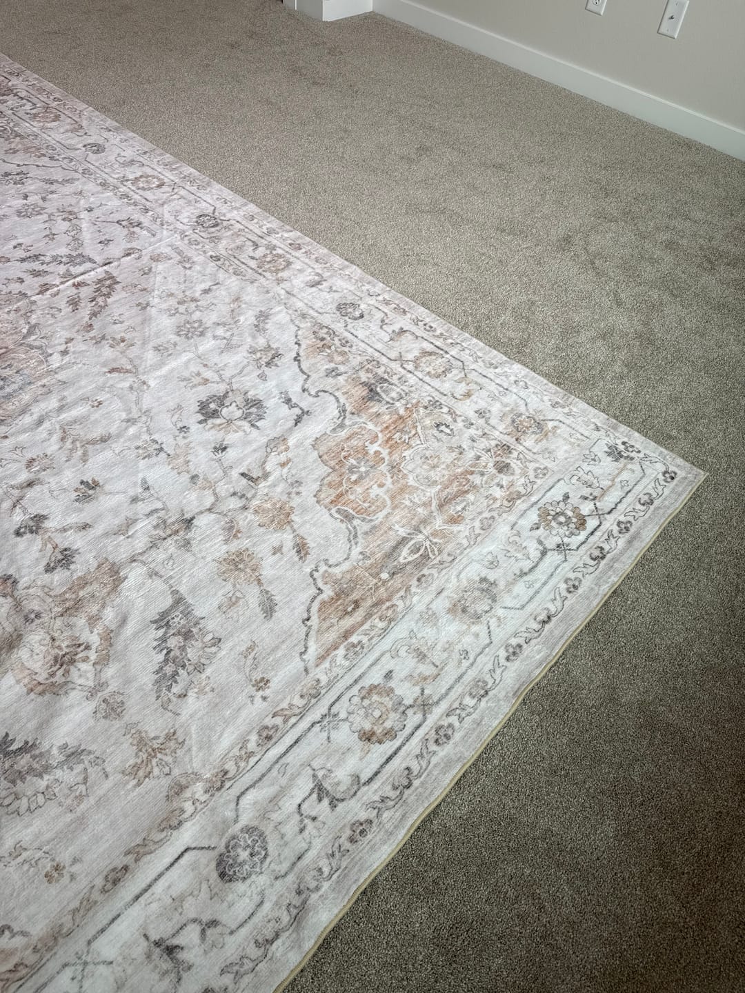 Customer photo review of Ember Washable Area Rug - Beige
