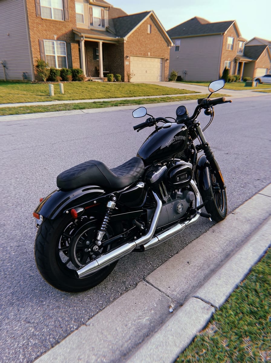 Customer photo review of Iron Born Diamond Stitch 2-Up Seat For Harley Sportster 1200 Nightster XL1200N Black