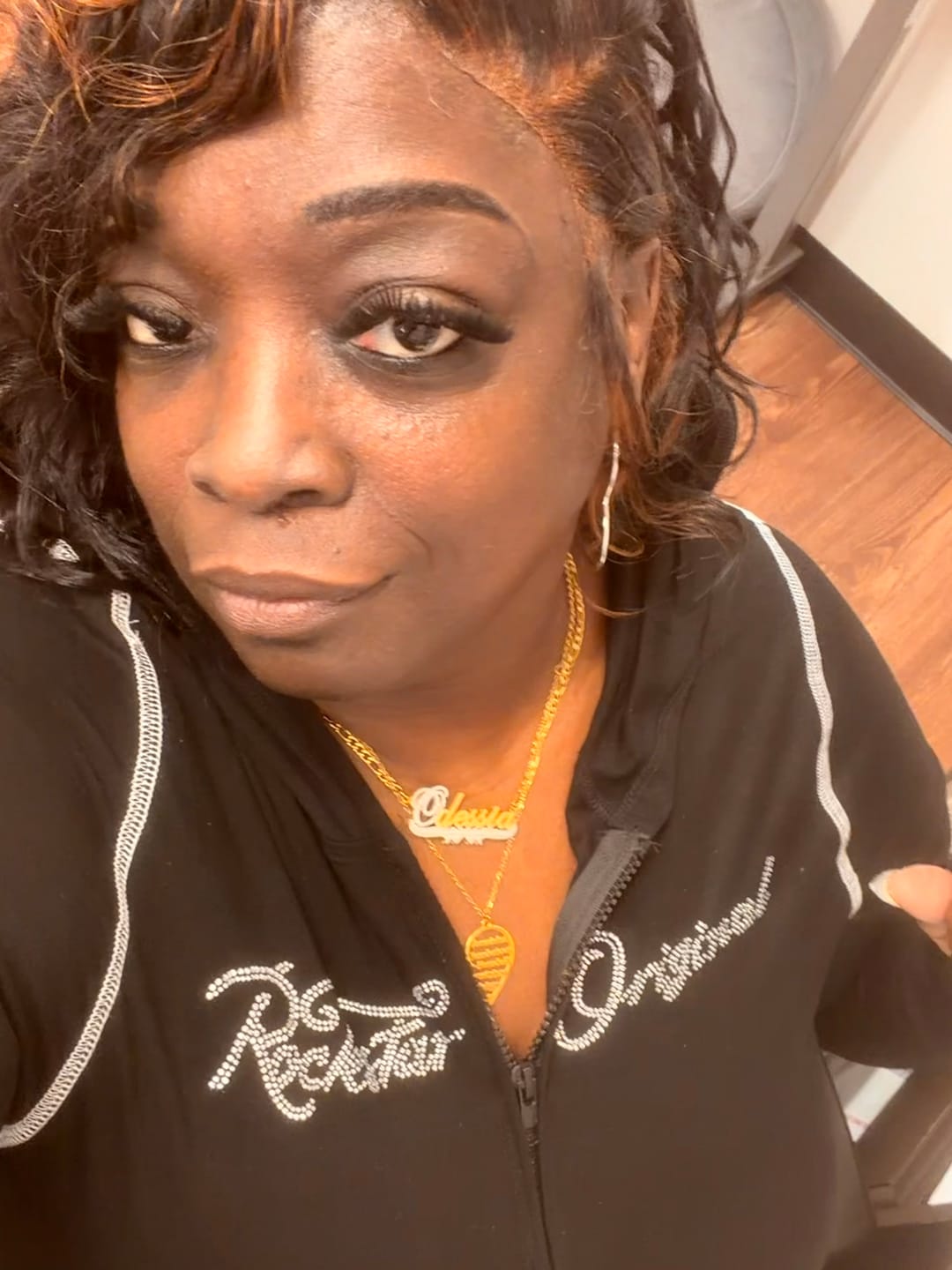 Customer photo review of Double Plated Double Heart Name Necklace