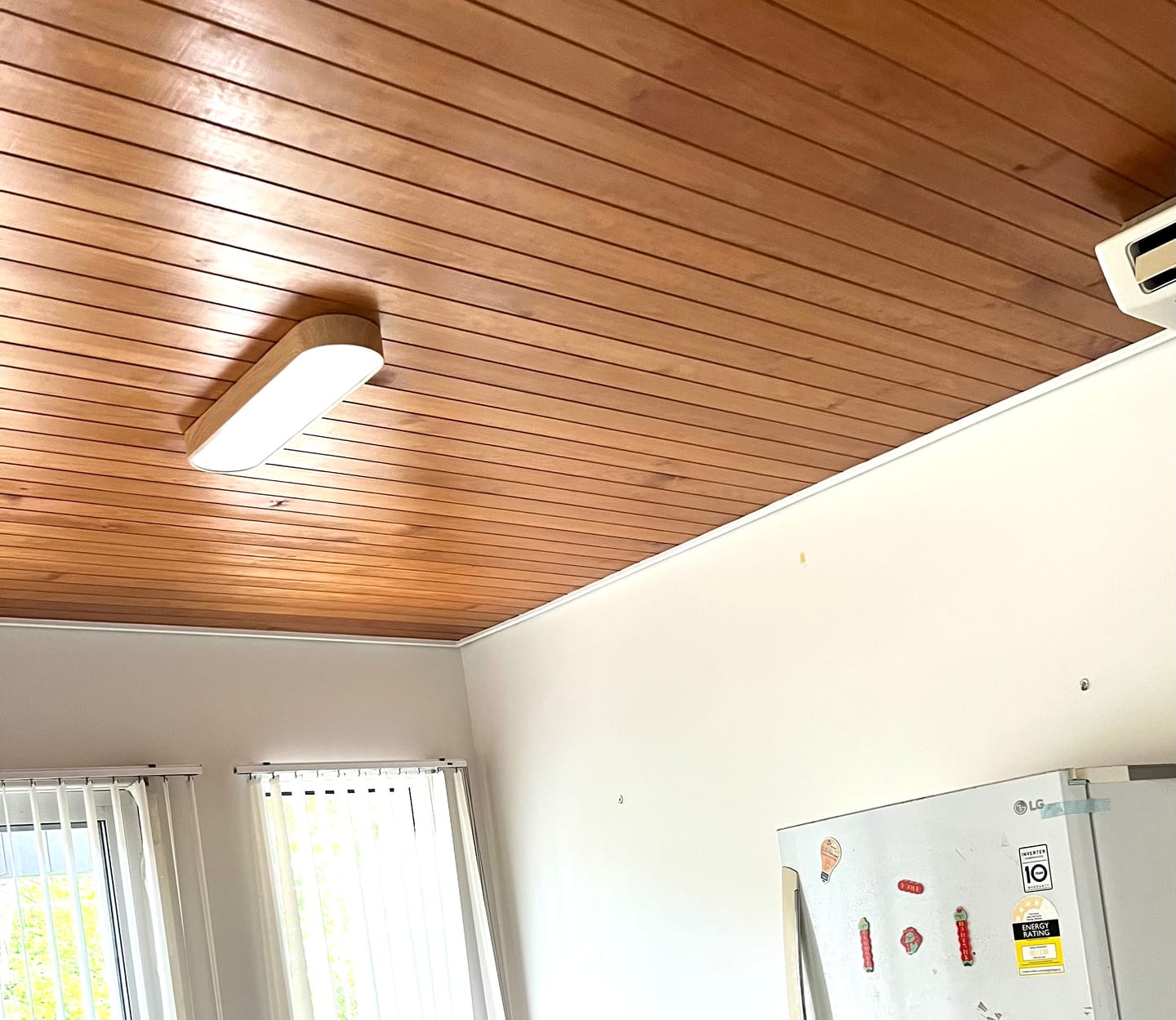 Customer photo review of Nordic 1-Light Oval Shape Led Ceiling Flush Mount With Wood Accent