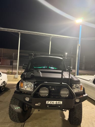 Customer photo review of LED Windshield Eyes │ Night-Time Visibility With Style