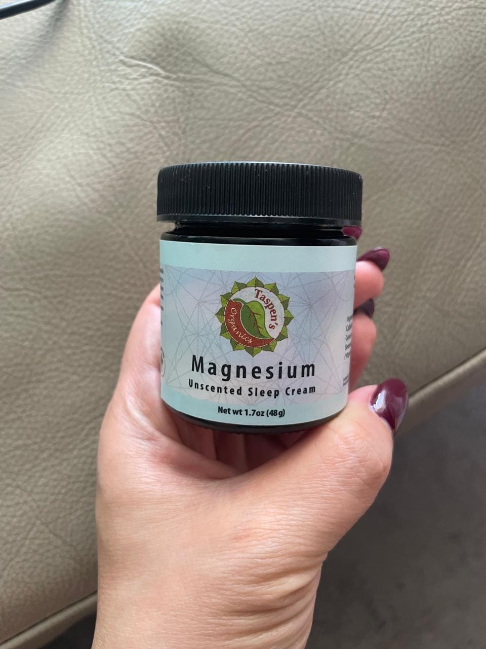 Customer photo review of Magnesium Unscented Sleep Cream