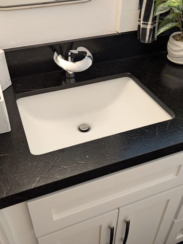 Customer photo review of Odda - Modern Waterfall Bathroom Sink Faucet Single Hole Single Lever