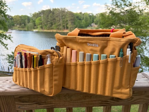 Customer photo review of Soolla Studio Bag + Pouch Bundle, Sedona