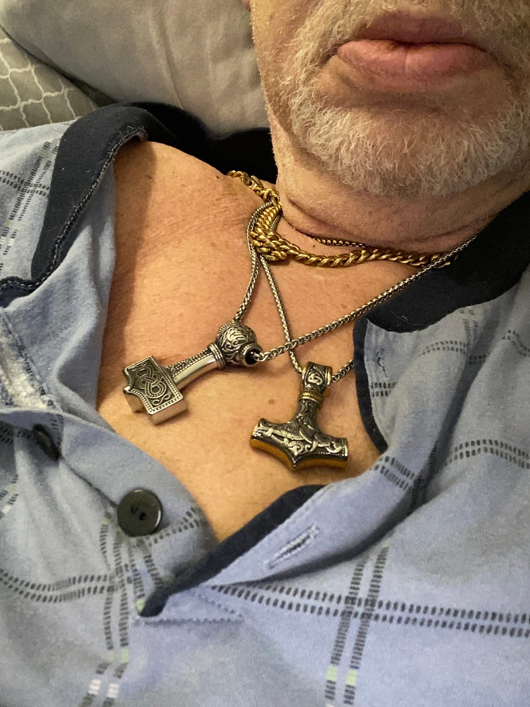 Customer photo review of Mjölnir of Asgard Necklace