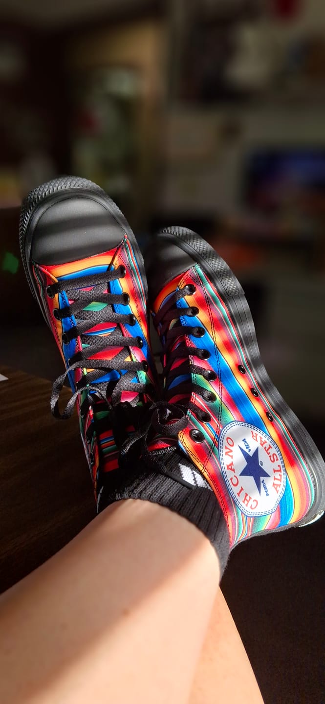 Customer photo review of OG Chicano All Star Serapes ( Black or White Sole )