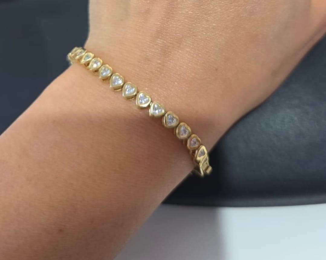 Customer photo review of Heart Tennis Bracelet