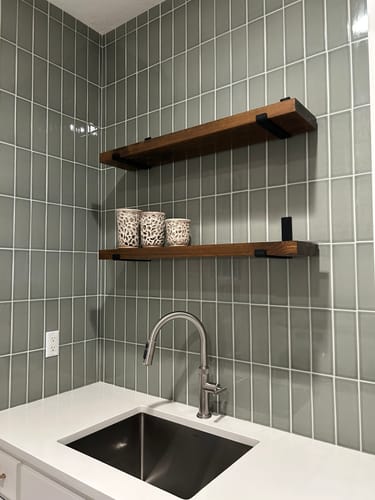 Customer photo review of Rustic Shelves with Brackets