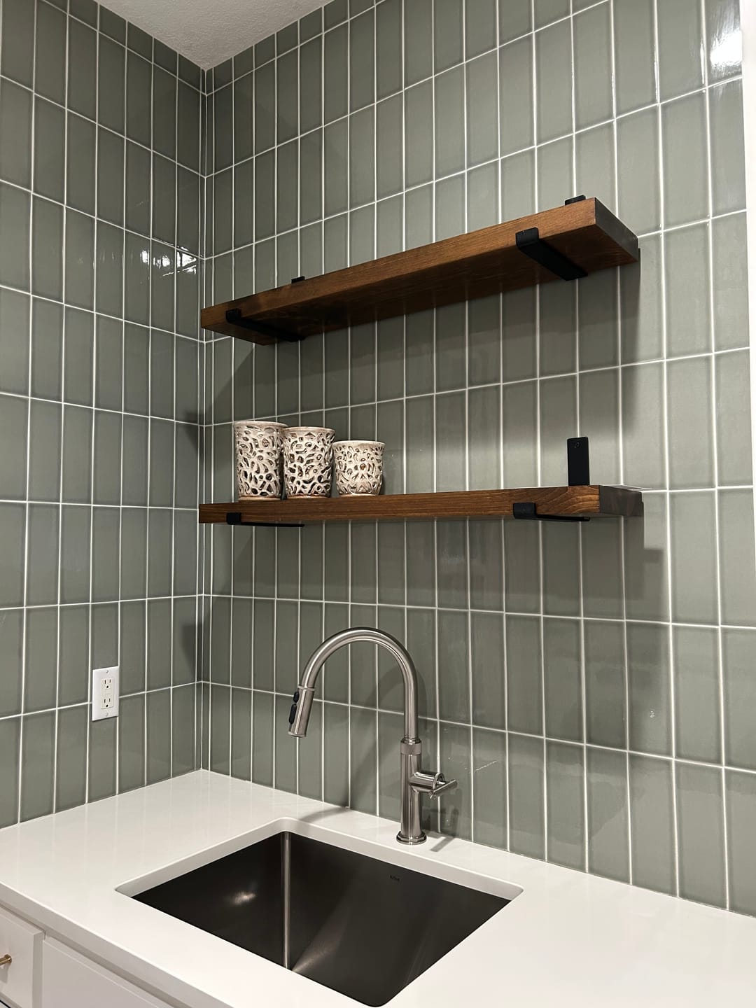 Customer photo review of Rustic Shelves with Brackets