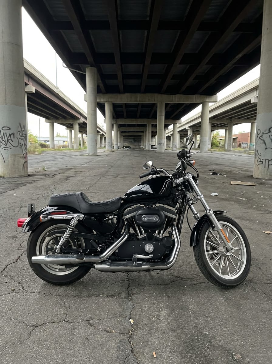 Customer photo review of Iron Born Diamond Stitch 2-Up Seat For Harley Sportster 883 Low XL883L Black