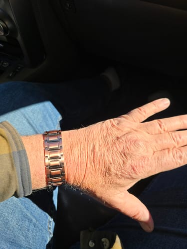 Customer photo review of Mens Copper Magnetic Bracelet TRIPLE Power
