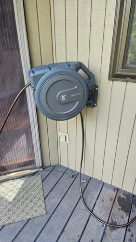 Customer photo review of Retractable Garden Hose Reel-1/2in-100ft