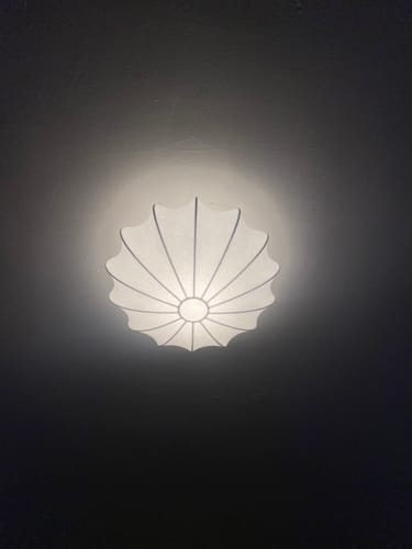 Customer photo review of Mid-century White Silk Flush Mount Light