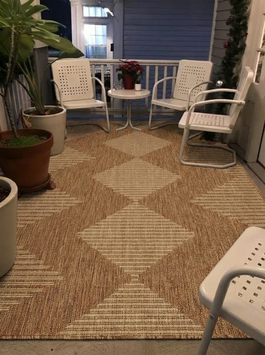Customer photo review of Skyward Indoor/Outdoor Rug - Brown