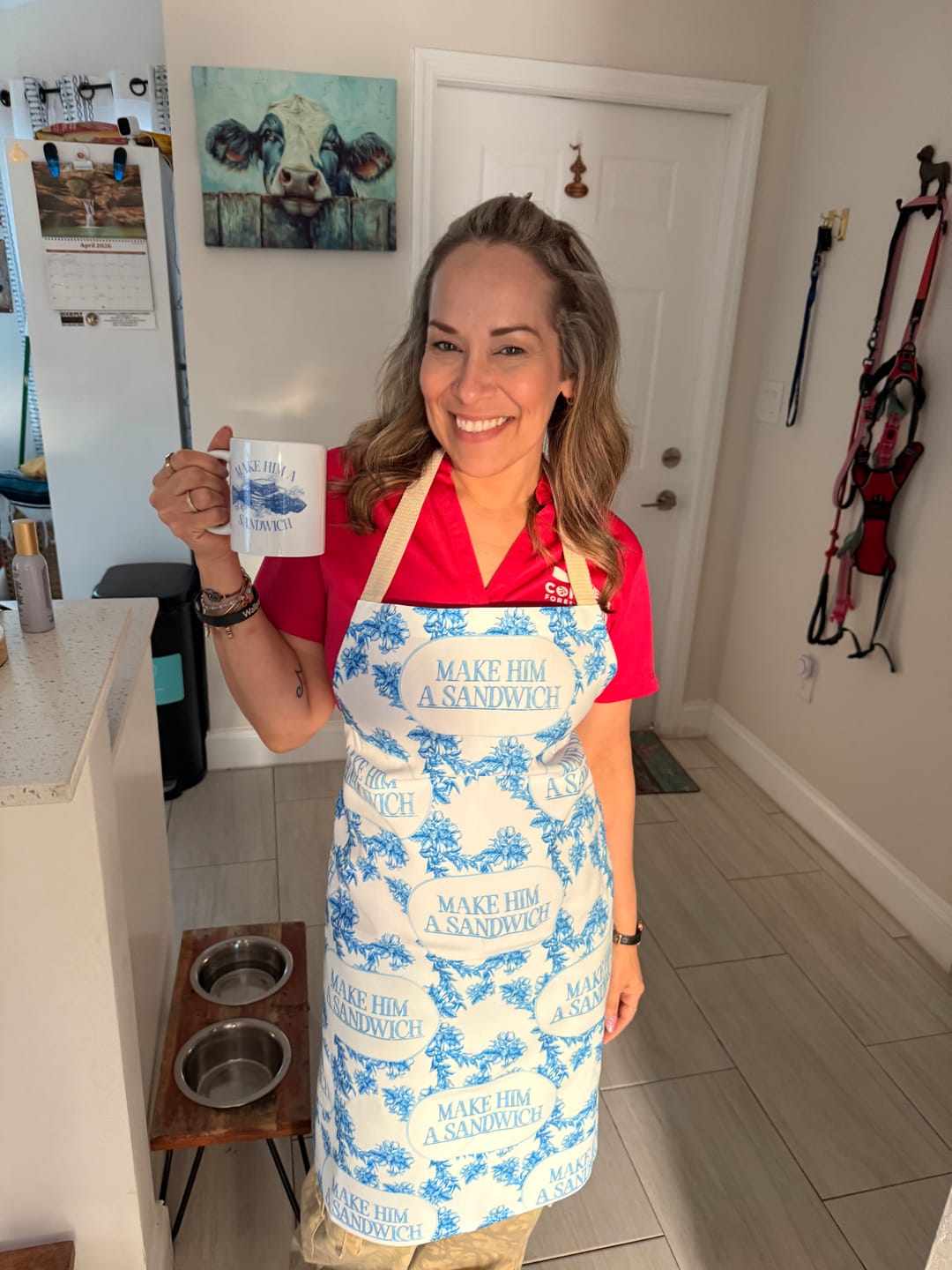 Customer photo review of Make Him A Sandwich Apron Patterned