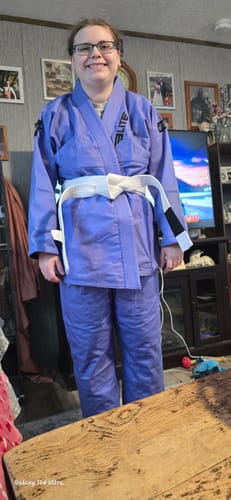 Customer photo review of Core Purple Brazilian Jiu Jitsu Womens BJJ Gi