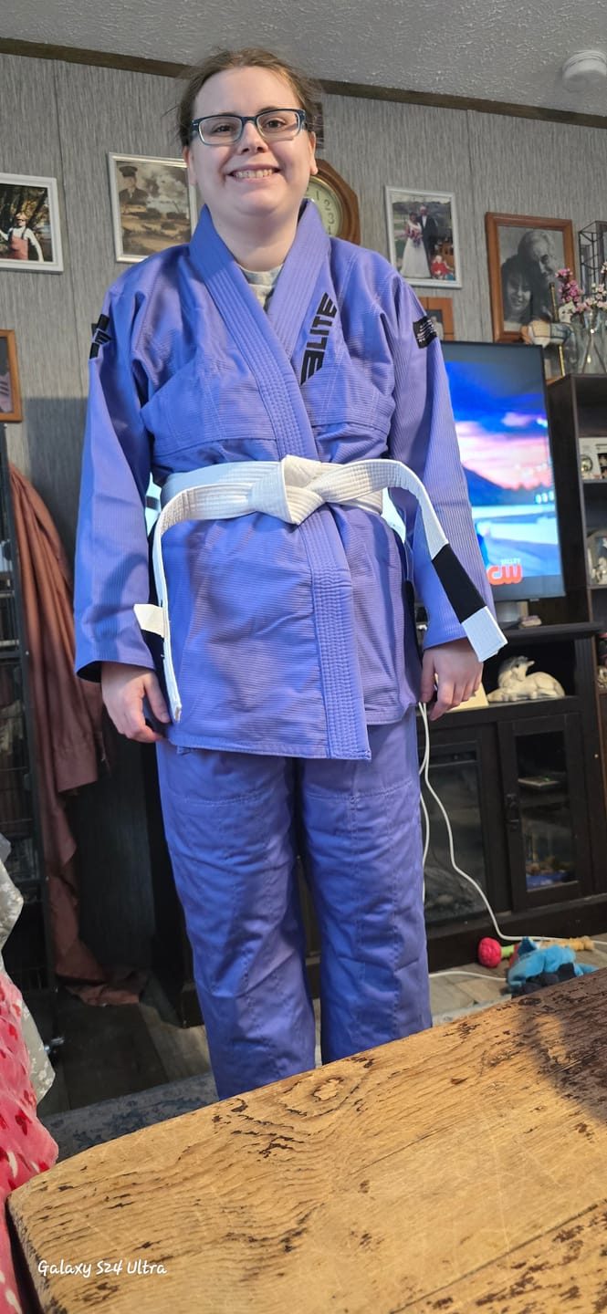 Customer photo review of Core Purple Brazilian Jiu Jitsu Womens BJJ Gi