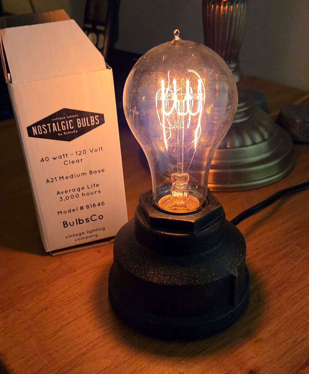 Customer photo review of Victorian Quad Loop Filament Vintge Light Bulb A21 - 40 Watt