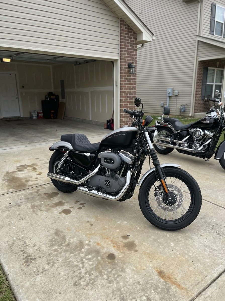 Customer photo review of Iron Born Diamond Stitch 2-Up Seat For Harley Sportster 1200 Nightster XL1200N Black