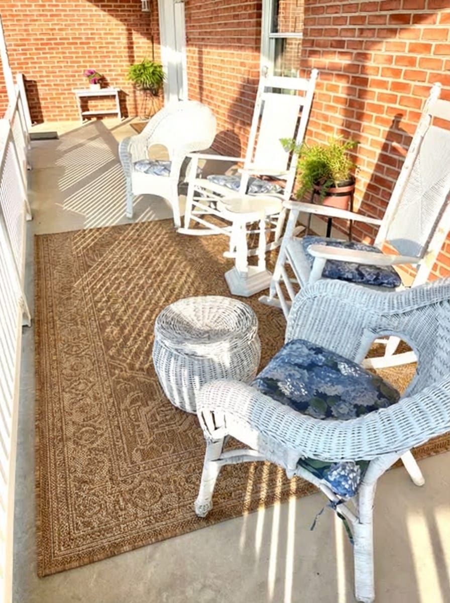 Customer photo review of Medal Indoor/Outdoor Rug - Brown