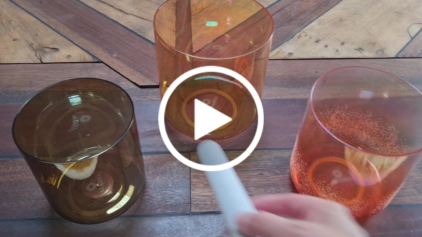Customer video review of "Sunset Harmony" Klangschalen Set AkashaBowls® 432 Hz