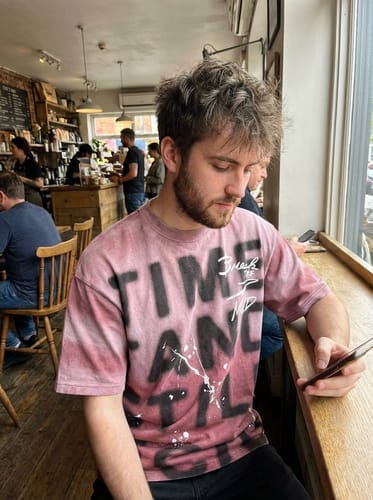 Customer photo review of Ink Splash Letter Print T-Shirt