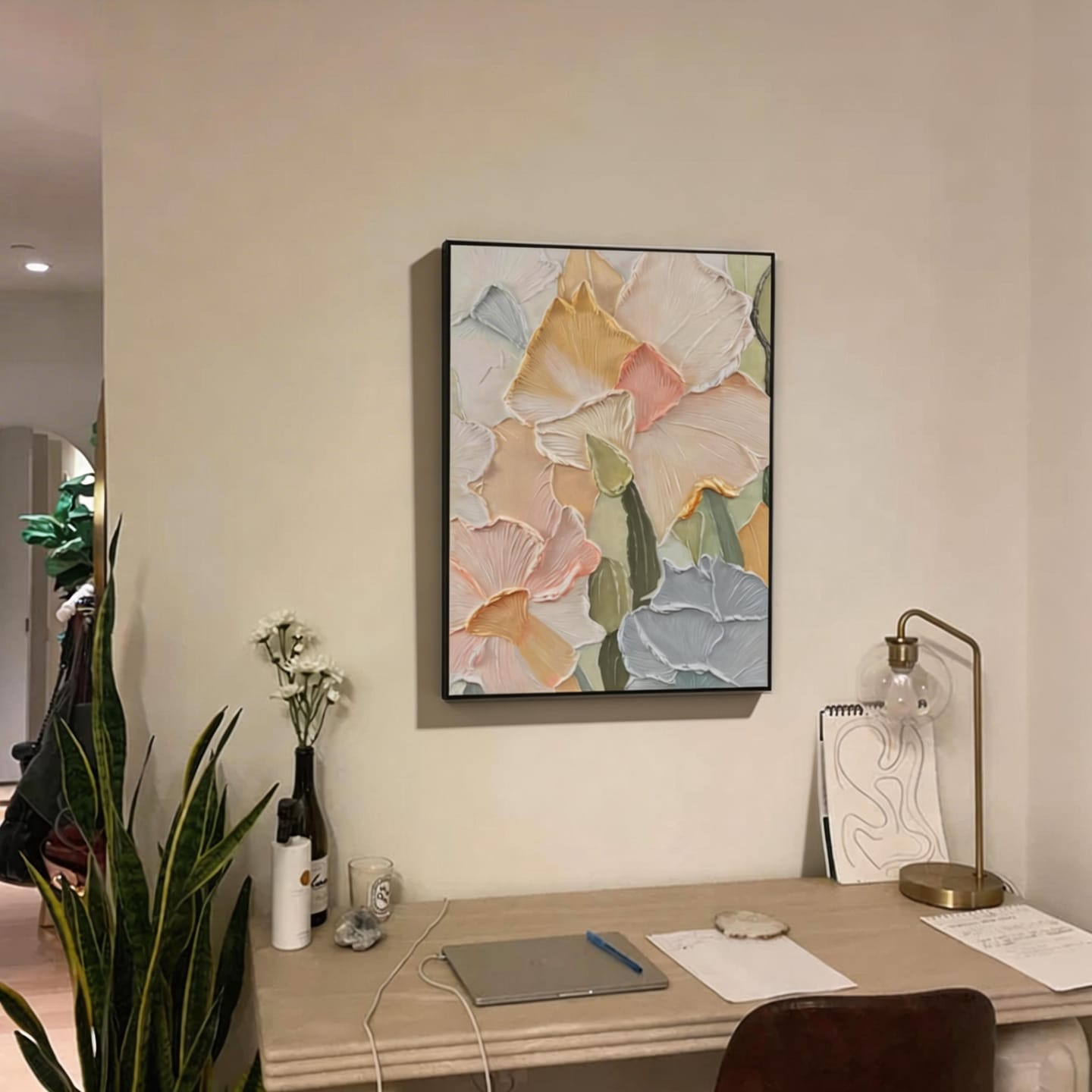 Customer photo review of Colorful Flower Textured Painting Canvas #FP042