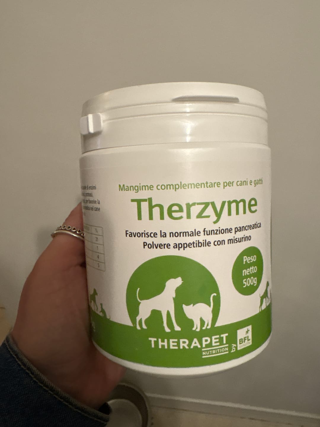 Customer photo review of THERZYME (500 gr) – Mangime per Salute Pancreatica Di Cani e Gatti