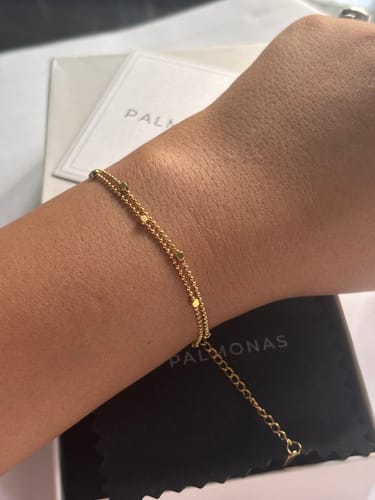 Customer photo review of Gold Beaded Bracelet