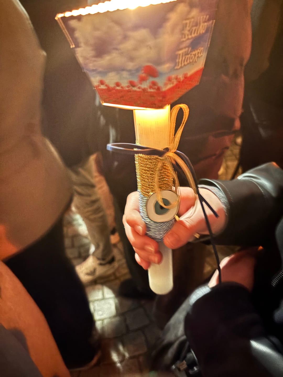 Customer photo review of Osterkerze / Lampada Metallauge Blau