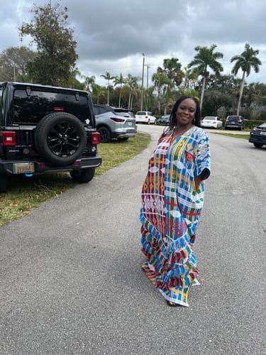 Customer photo review of Arin Akwete Kaftan | Blue