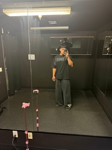 Customer photo review of Wide Leg Sweats Black