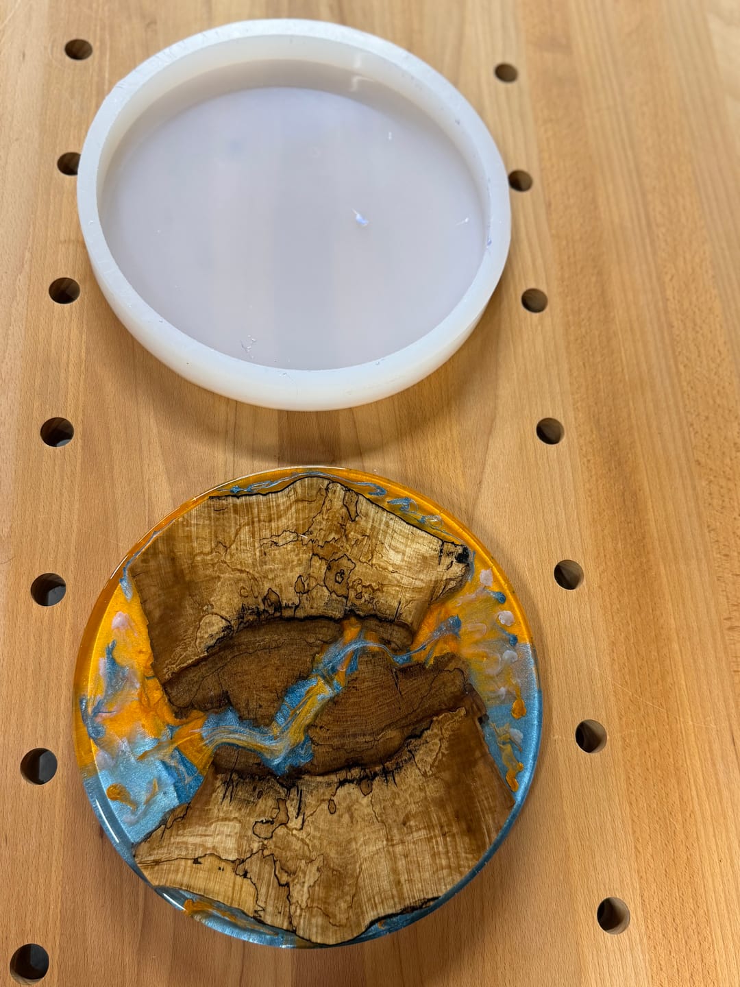 Customer photo review of 10x1" Round Silicone Mold For Epoxy Resin - 10" Circle Mold
