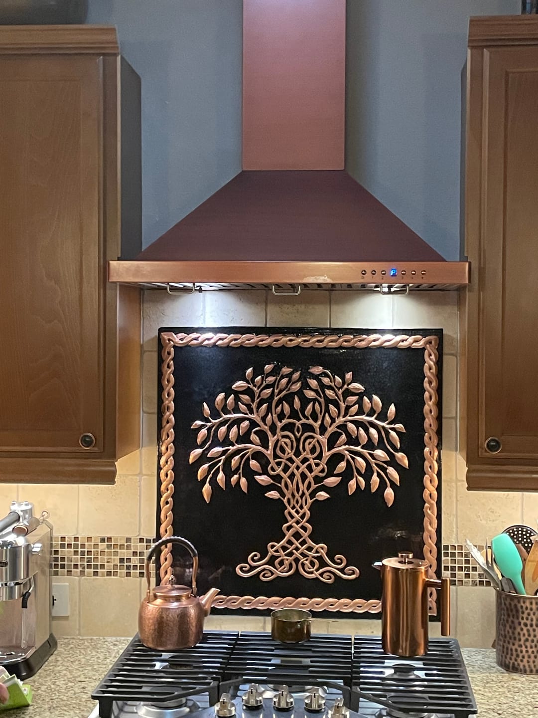 Customer photo review of Kitchen Backsplash Tile (Tree of Life with Celtic Border)