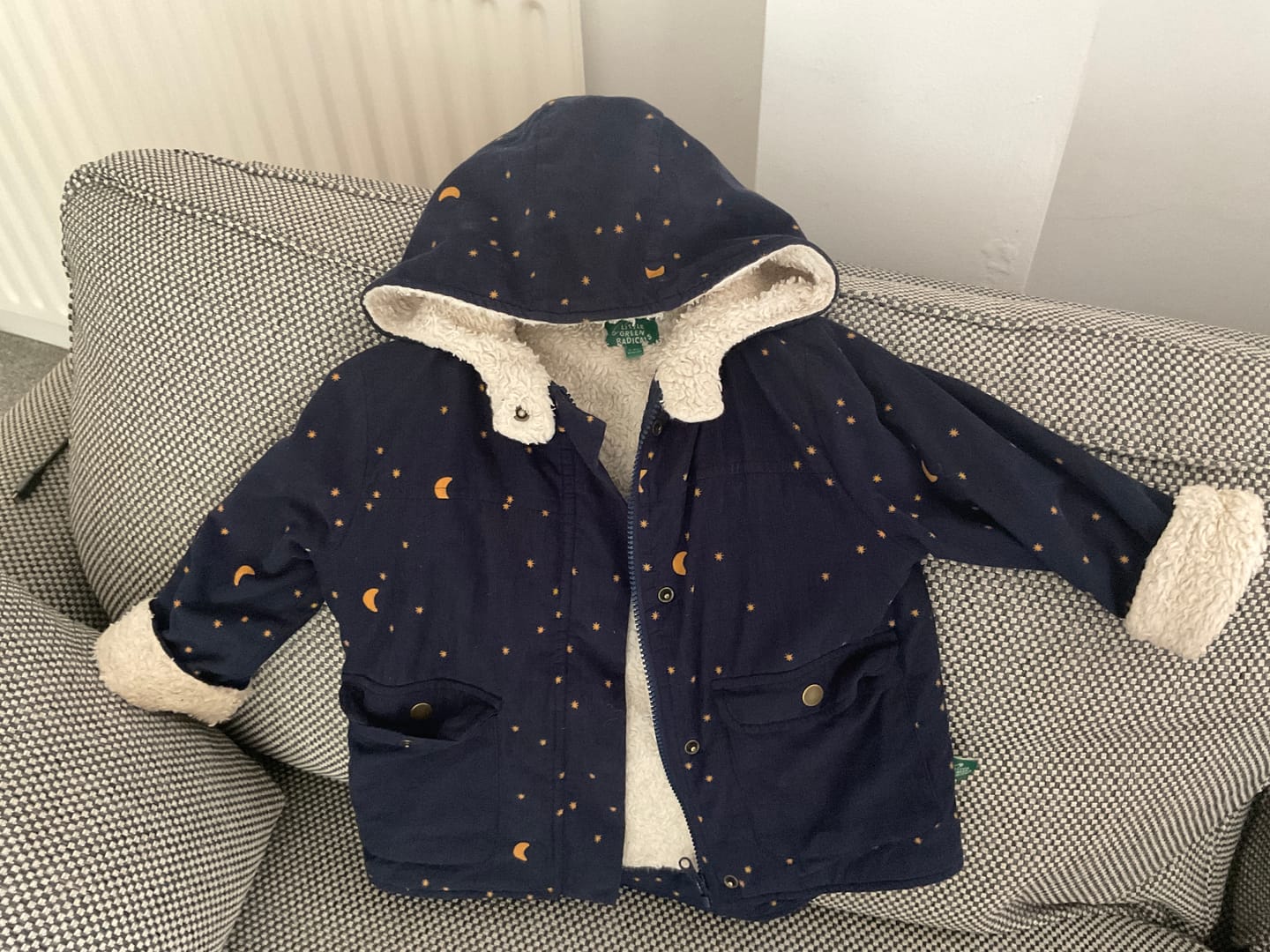 Customer photo review of Dark Night Organic Sherpa Toasty Coat