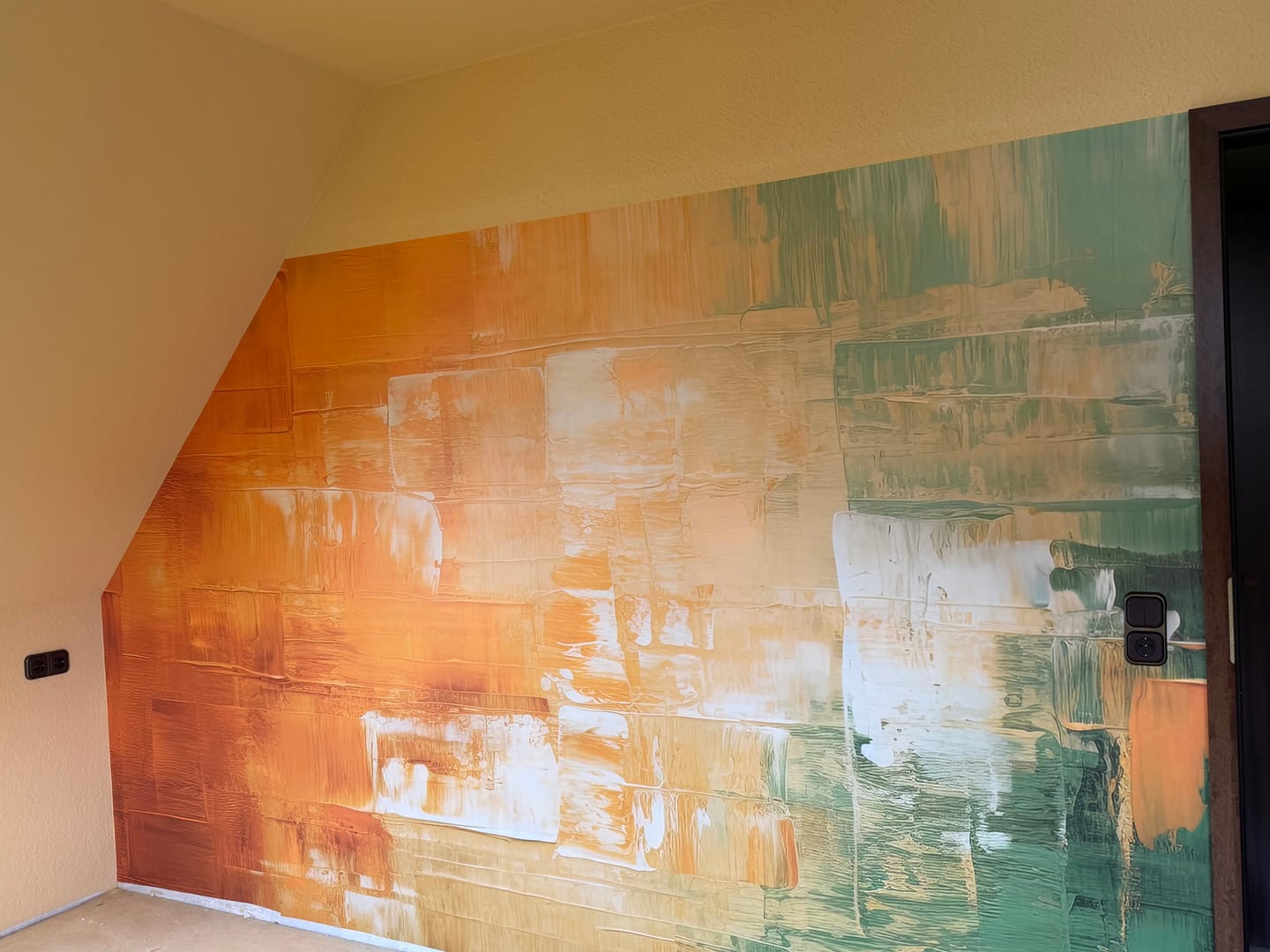 Customer photo review of Fototapete Modern Orange grün