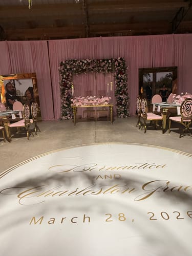 Customer photo review of 5D Purple Pink Fabric Artificial Arch Flower Wall For Wedding