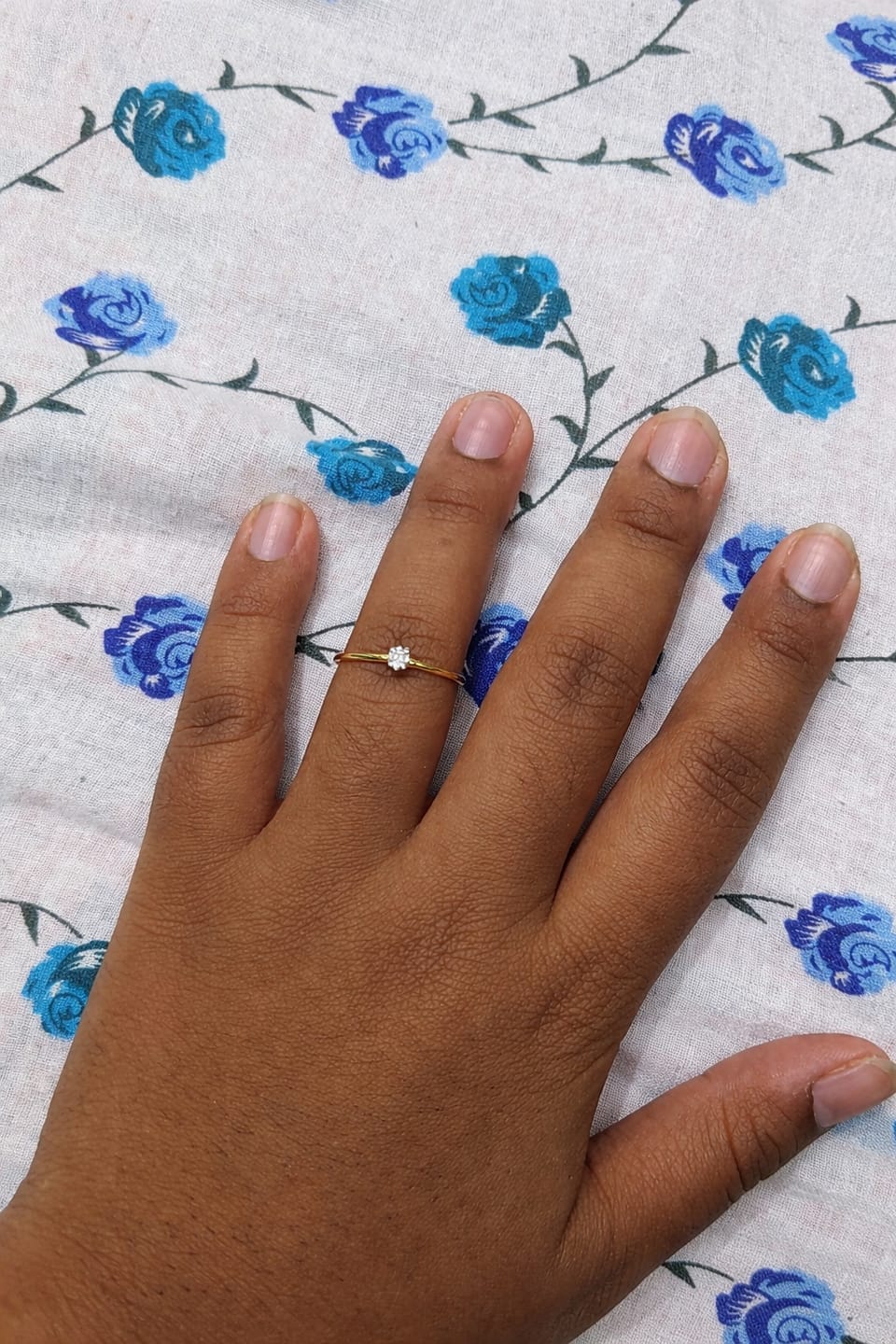 Customer photo review of Dainty Solitaire Ring