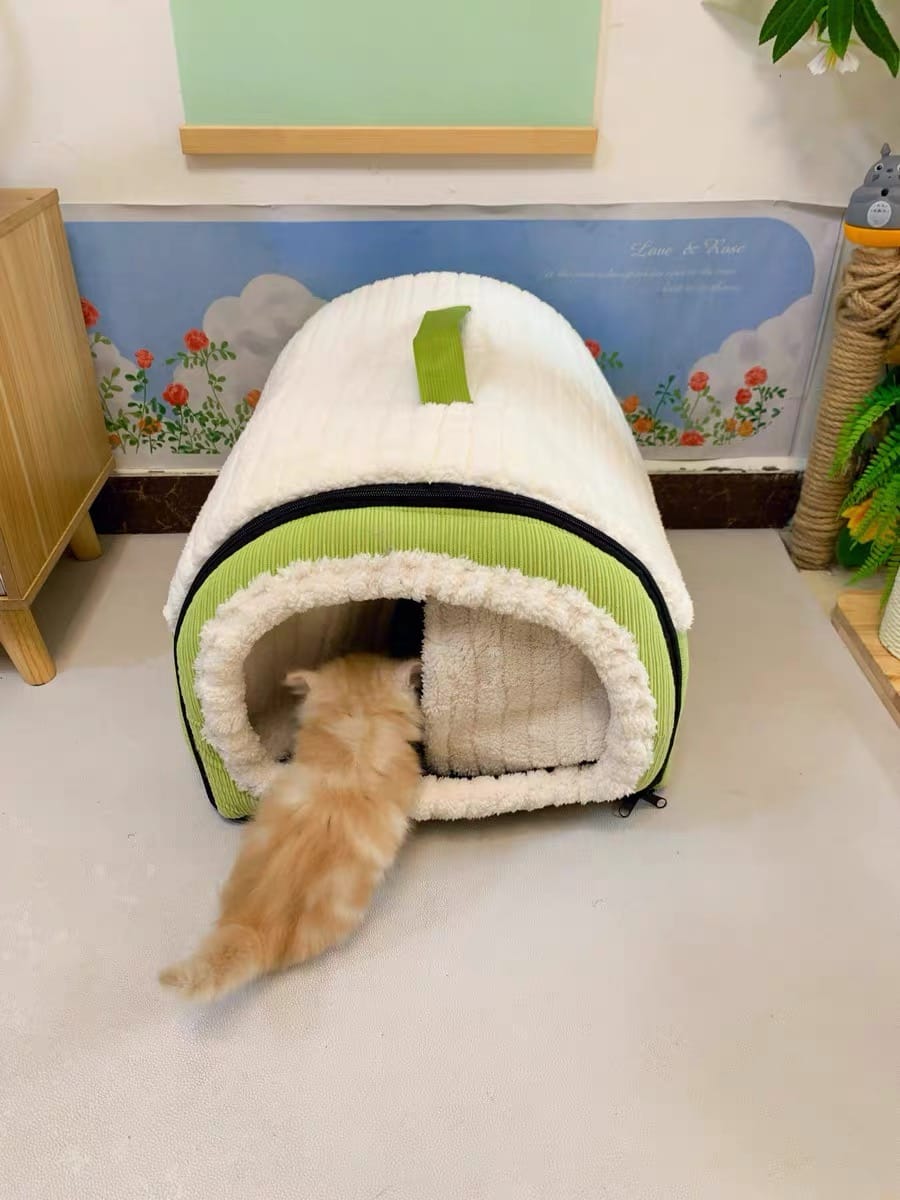 Customer photo review of The Cozy Cottage Pet Bed – A Snug Home for Your Furry Friend