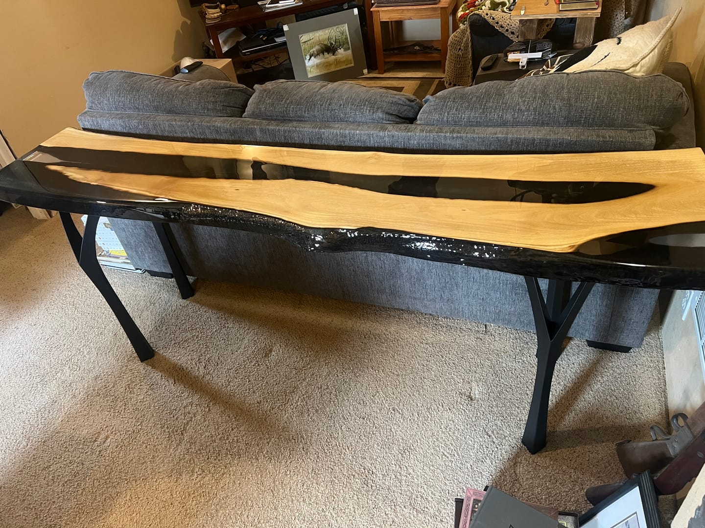 Customer photo review of Metal Desk Legs 508 Faras 28" H for Wood DIY Makers
