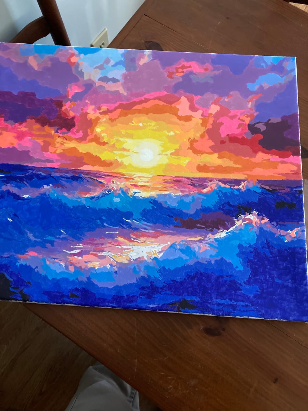Customer photo review of Paint by Numbers - Sunfire on the ocean