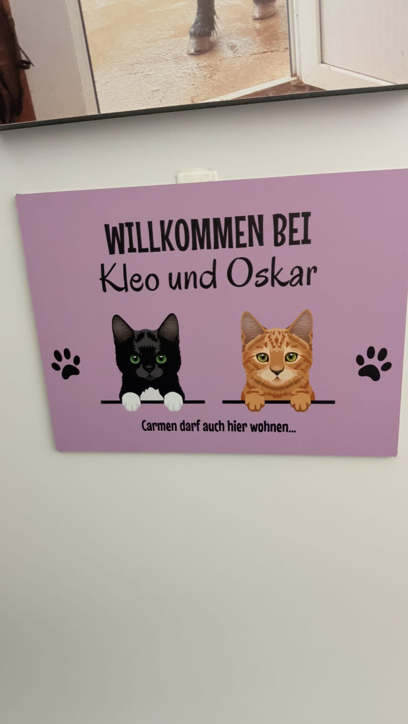 Customer photo review of Personalisiertes Türschild - Spähende Haustiere
