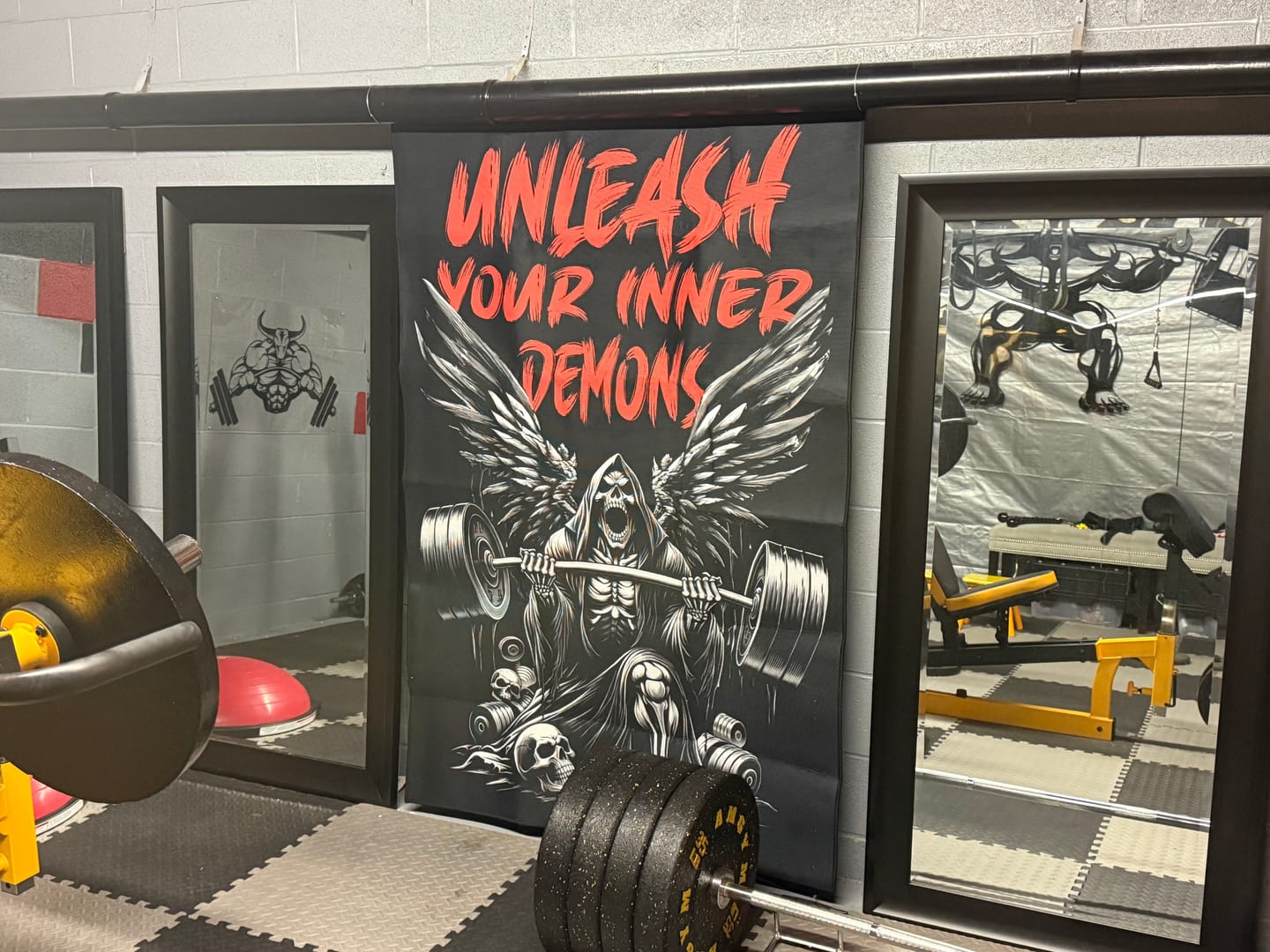 Customer photo review of Grim Reaper Lift or Die Custom Gym Rug 11316