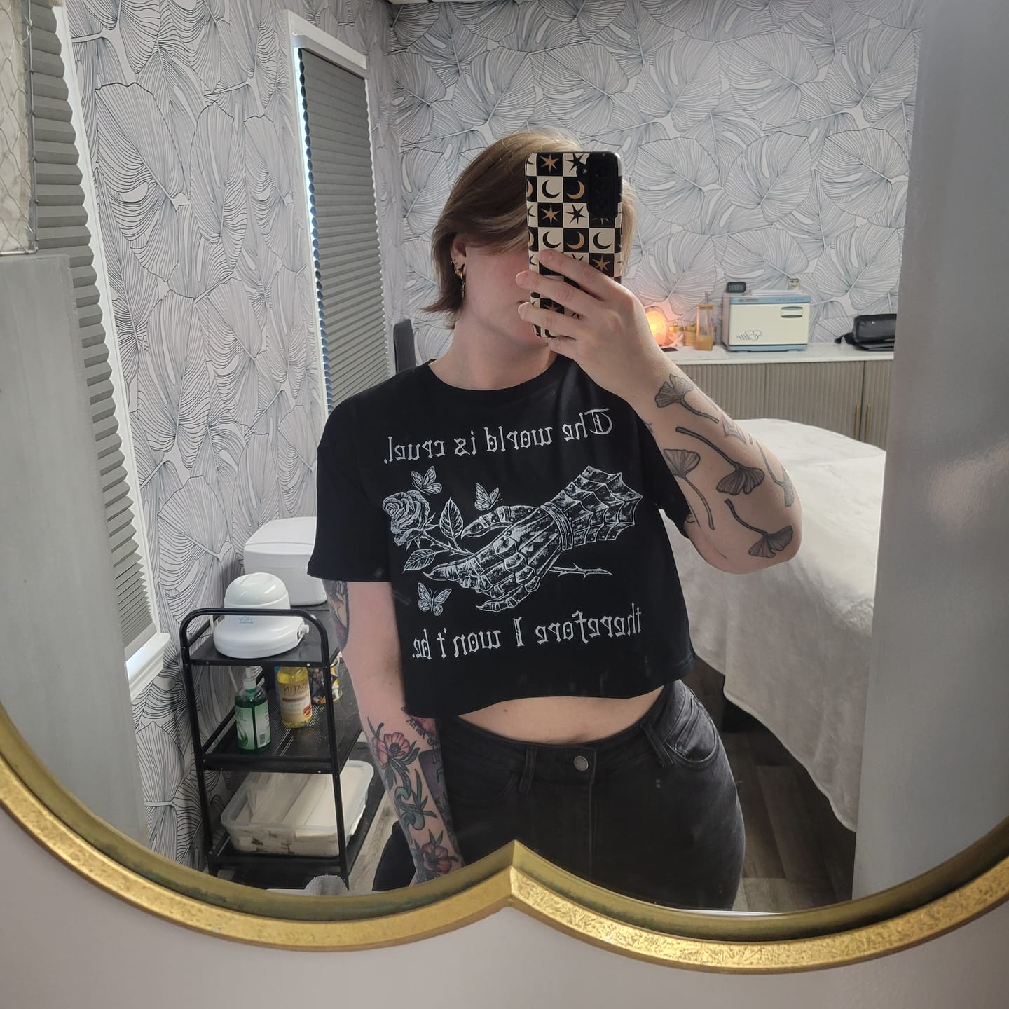 Customer photo review of Cruel World Crop Tee