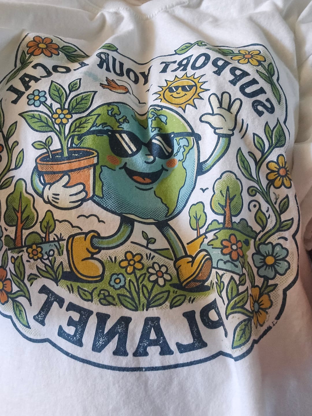Customer photo review of Support Your Local Planet T-Shirt