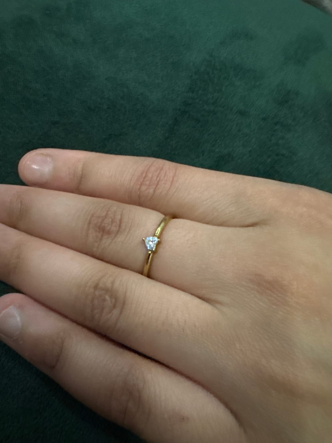 Customer photo review of 'Small Love' Crystal Heart Ring