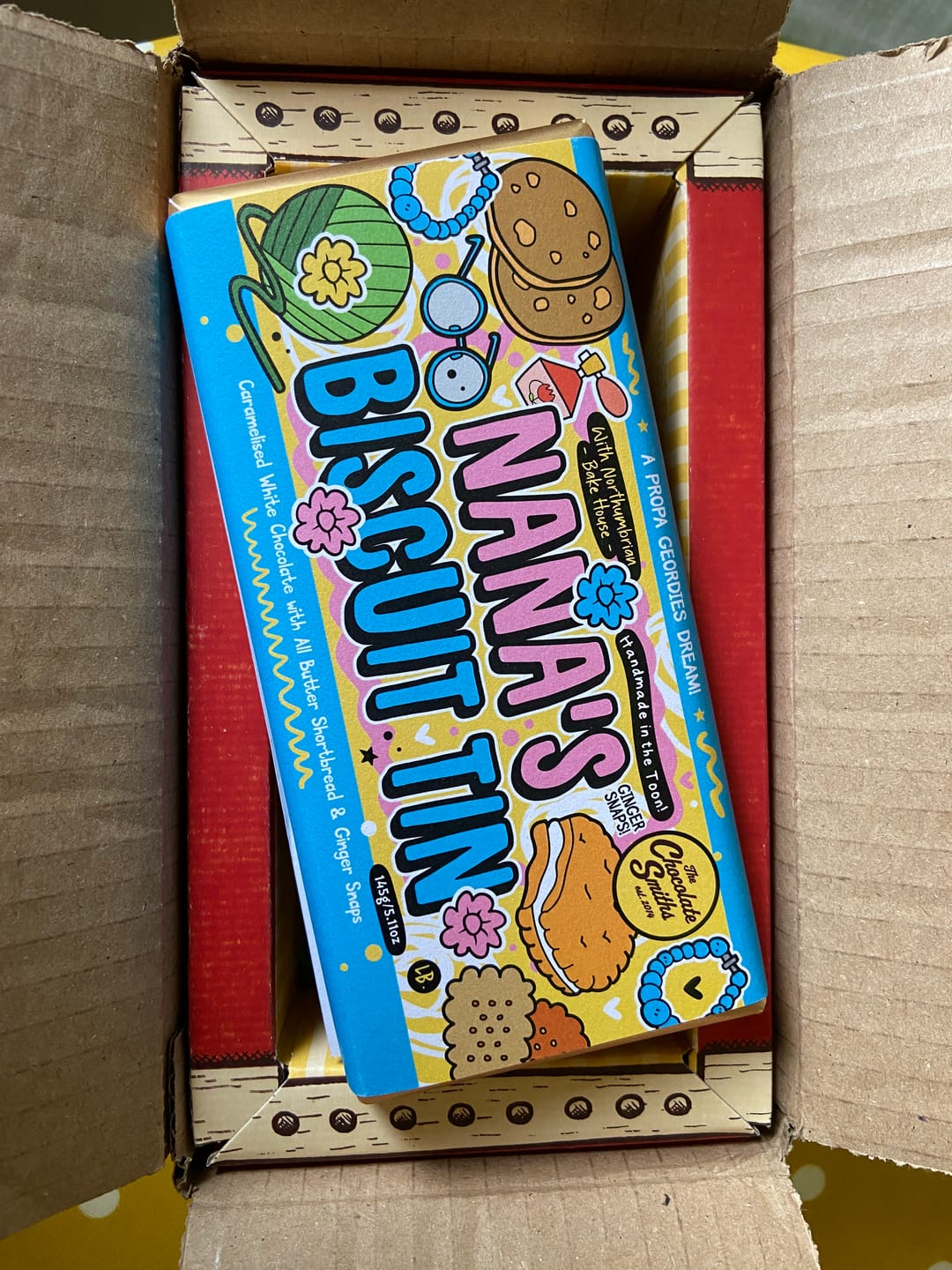 Customer photo review of Nana’s Biscuit Tin Bar 145g
