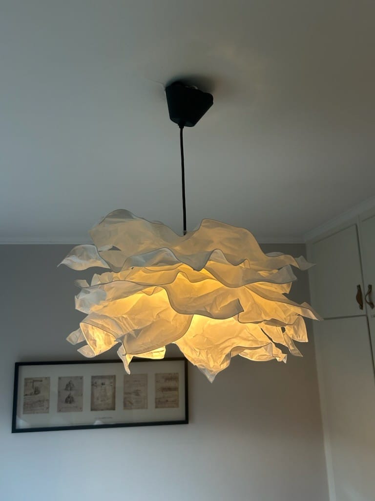 Customer photo review of Pendellampa i Japanskt Lamppapper | Organisk Molnform | Skulptural Taklampa